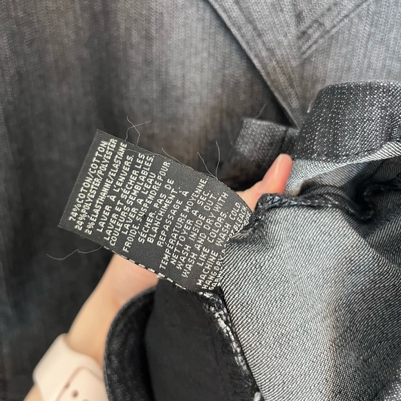 Simon Chang Embroidered Black Denim Blazer Jacket Size 8 - Picture 6 of 10